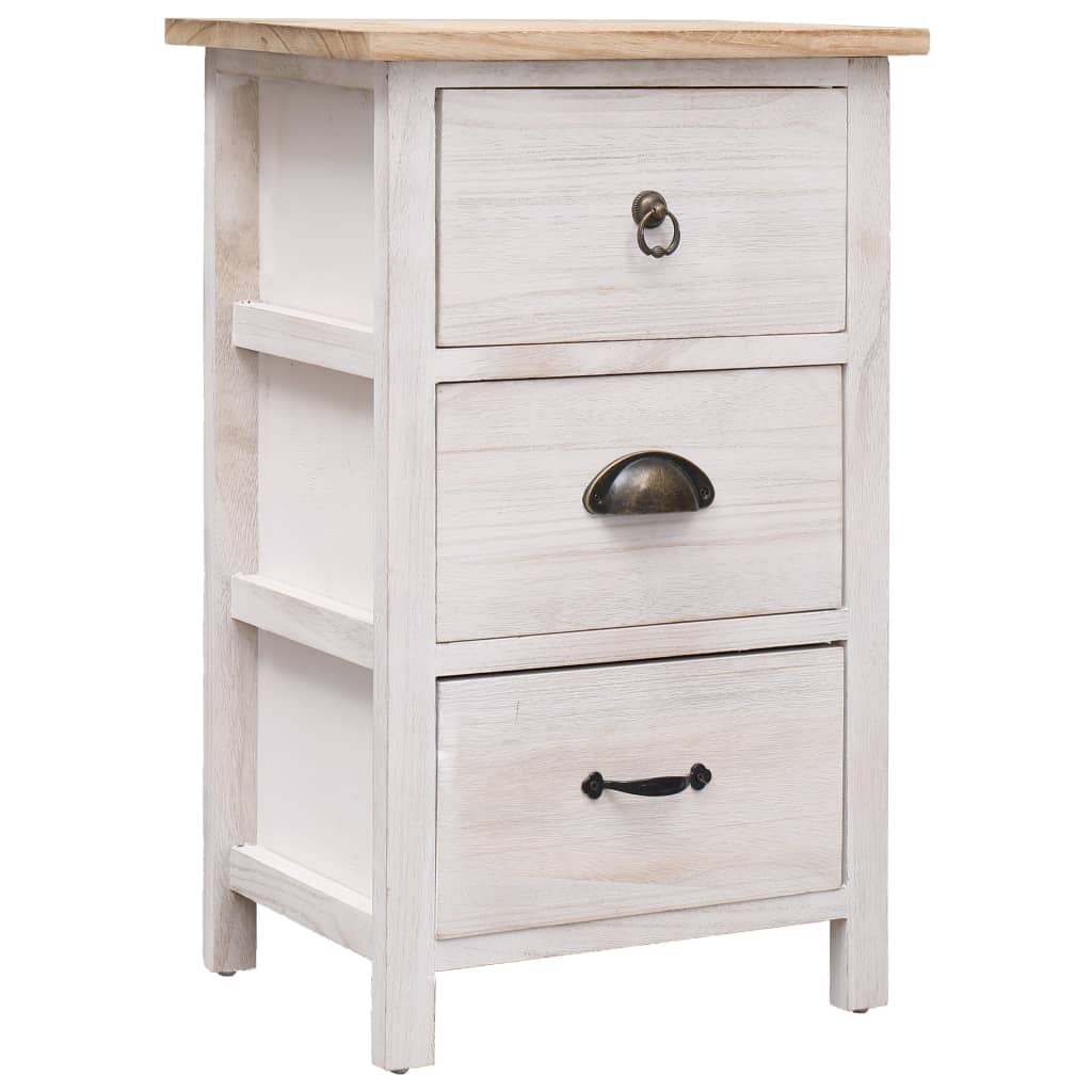 vidaXL Bijzetkast 35x25x57 cm paulowniahout - Aashly