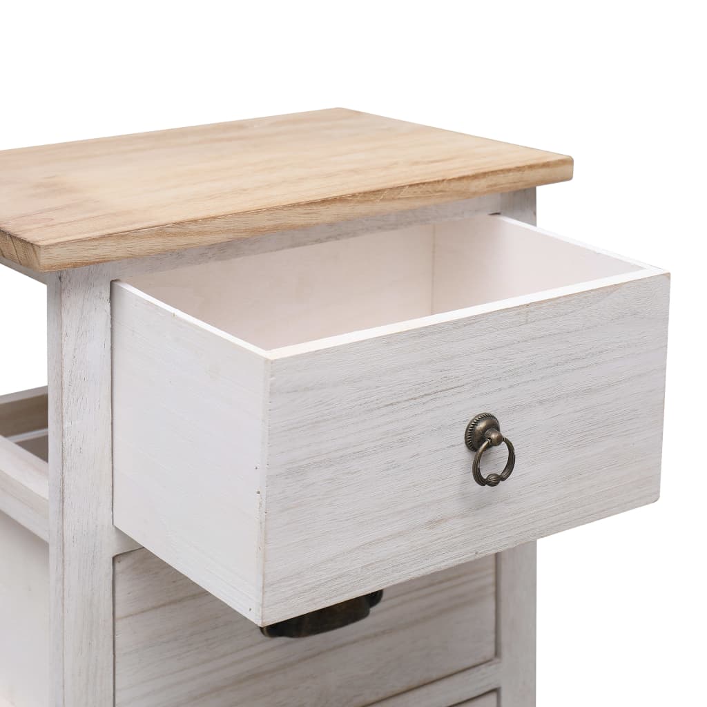 vidaXL Bijzetkast 35x25x57 cm paulowniahout - Aashly