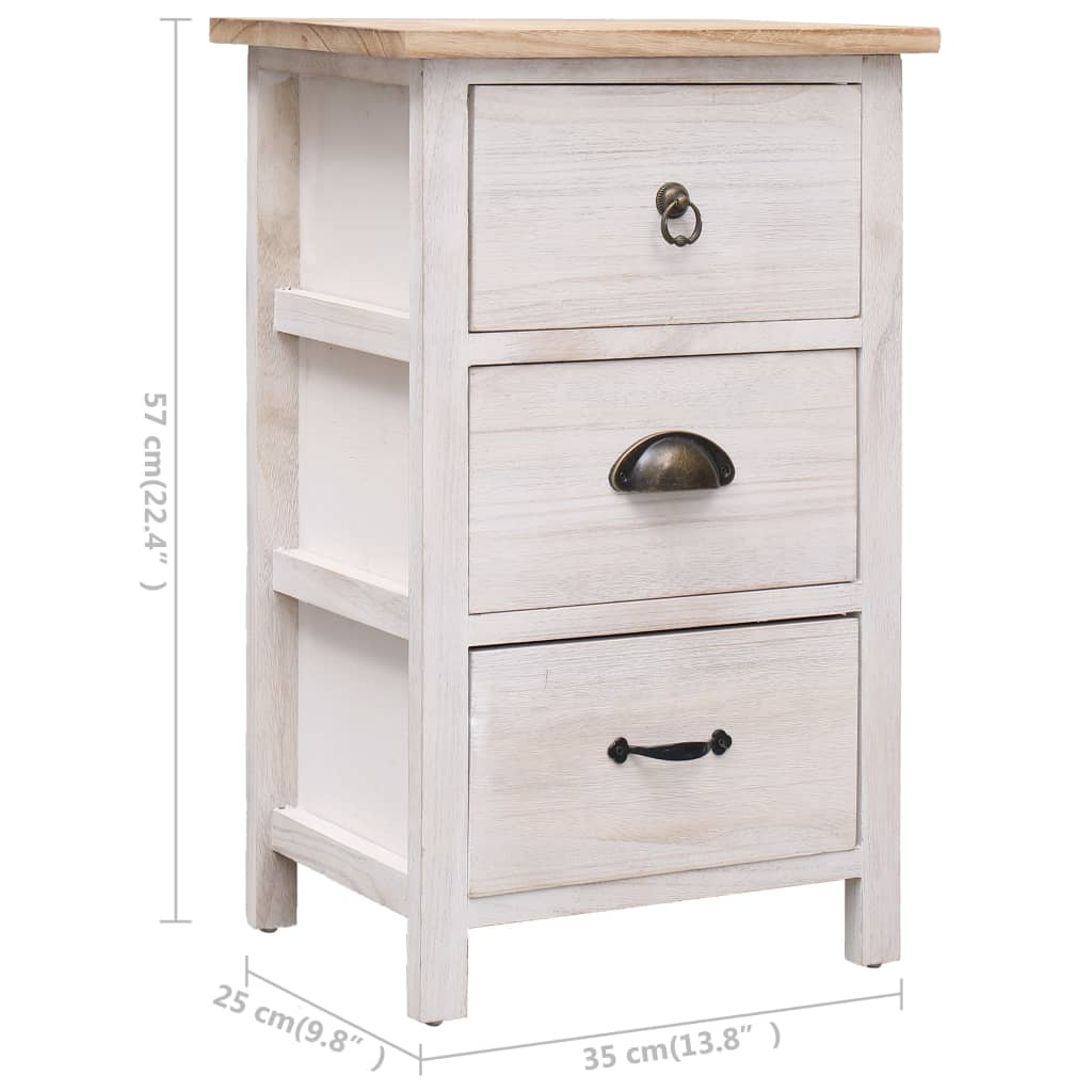 vidaXL Bijzetkast 35x25x57 cm paulowniahout - Aashly