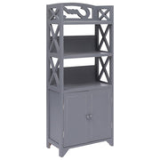 vidaXL Badkamerkast 46x24x116 cm paulowniahout grijs - Aashly