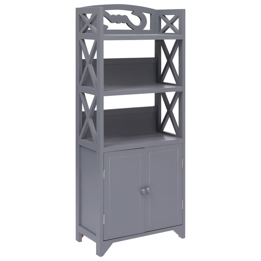 vidaXL Badkamerkast 46x24x116 cm paulowniahout grijs - Aashly