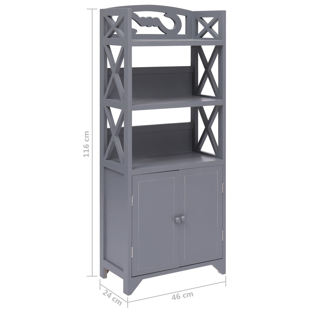 vidaXL Badkamerkast 46x24x116 cm paulowniahout grijs - Aashly