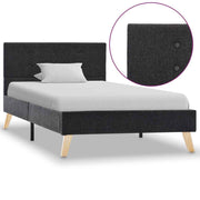 vidaXL Bedframe stof donkergrijs 90x200 cm