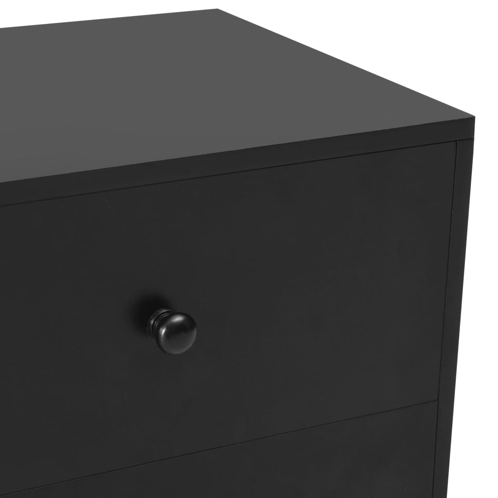 vidaXL Nachtkastjes 2 st 40x30x50 cm massief grenenhout zwart - Aashly