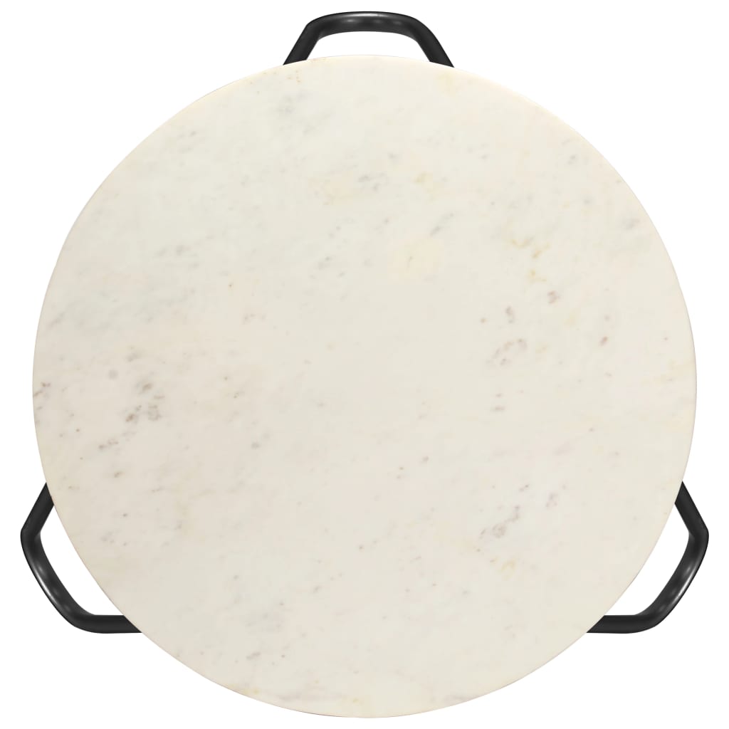 vidaXL Salontafel 65x65x42 cm echt steen met marmeren textuur wit - Aashly