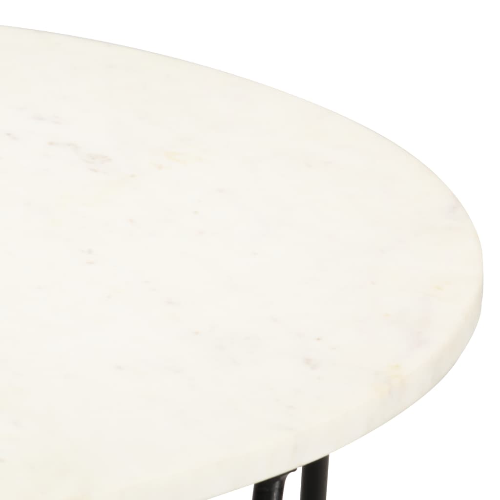 vidaXL Salontafel 65x65x42 cm echt steen met marmeren textuur wit - Aashly