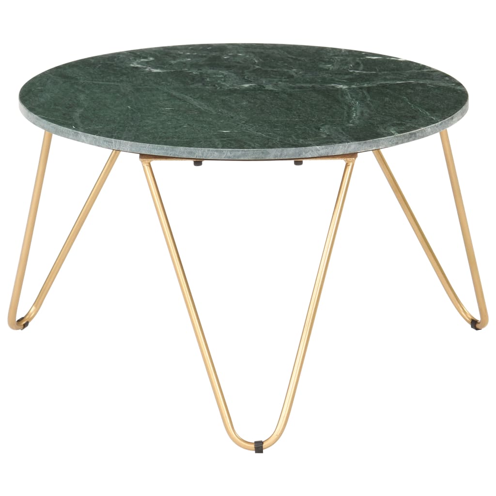 vidaXL Salontafel 65x65x42 cm echt steen met marmeren textuur wit - Aashly