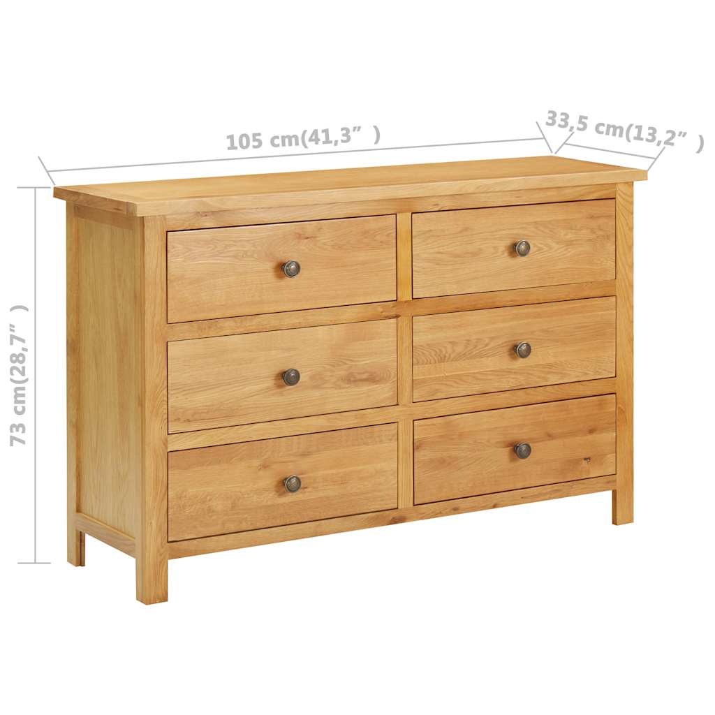 vidaXL Ladekast 105x33,5x73 cm massief eikenhout - Aashly
