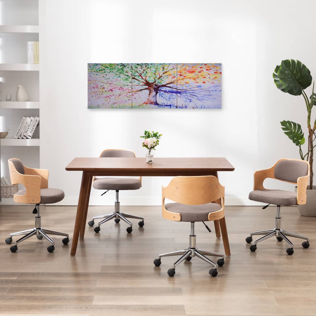 vidaXL Wandprintset bloemen in vaas 150x60 cm canvas meerkleurig - Aashly