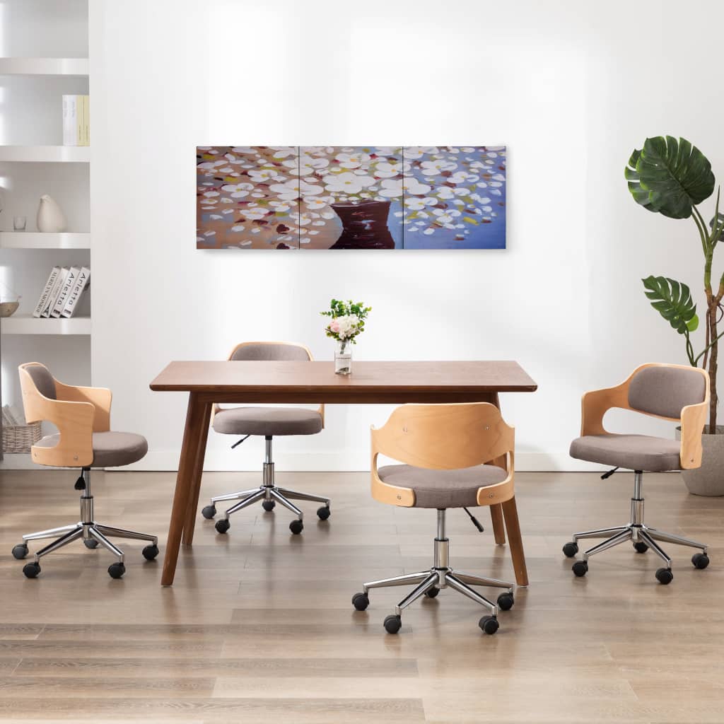 vidaXL Wandprintset bloemen in vaas 150x60 cm canvas meerkleurig - Aashly