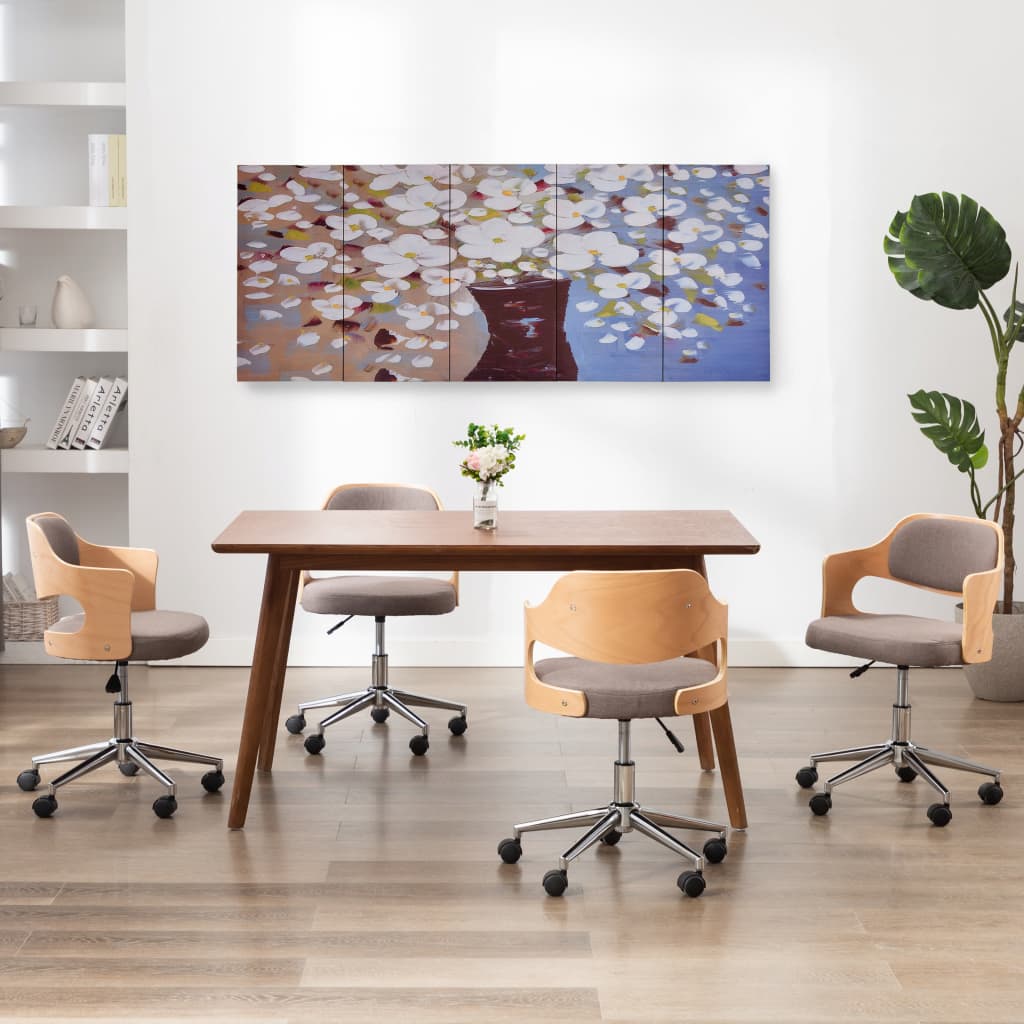 vidaXL Wandprintset bloemen in vaas 150x60 cm canvas meerkleurig - Aashly