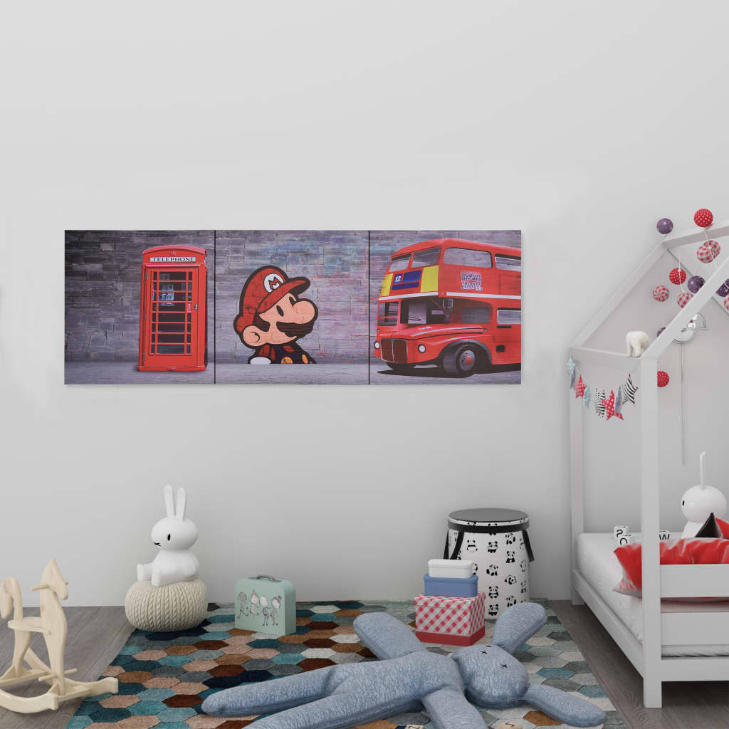 vidaXL Wandprintset bloemen in vaas 150x60 cm canvas meerkleurig - Aashly