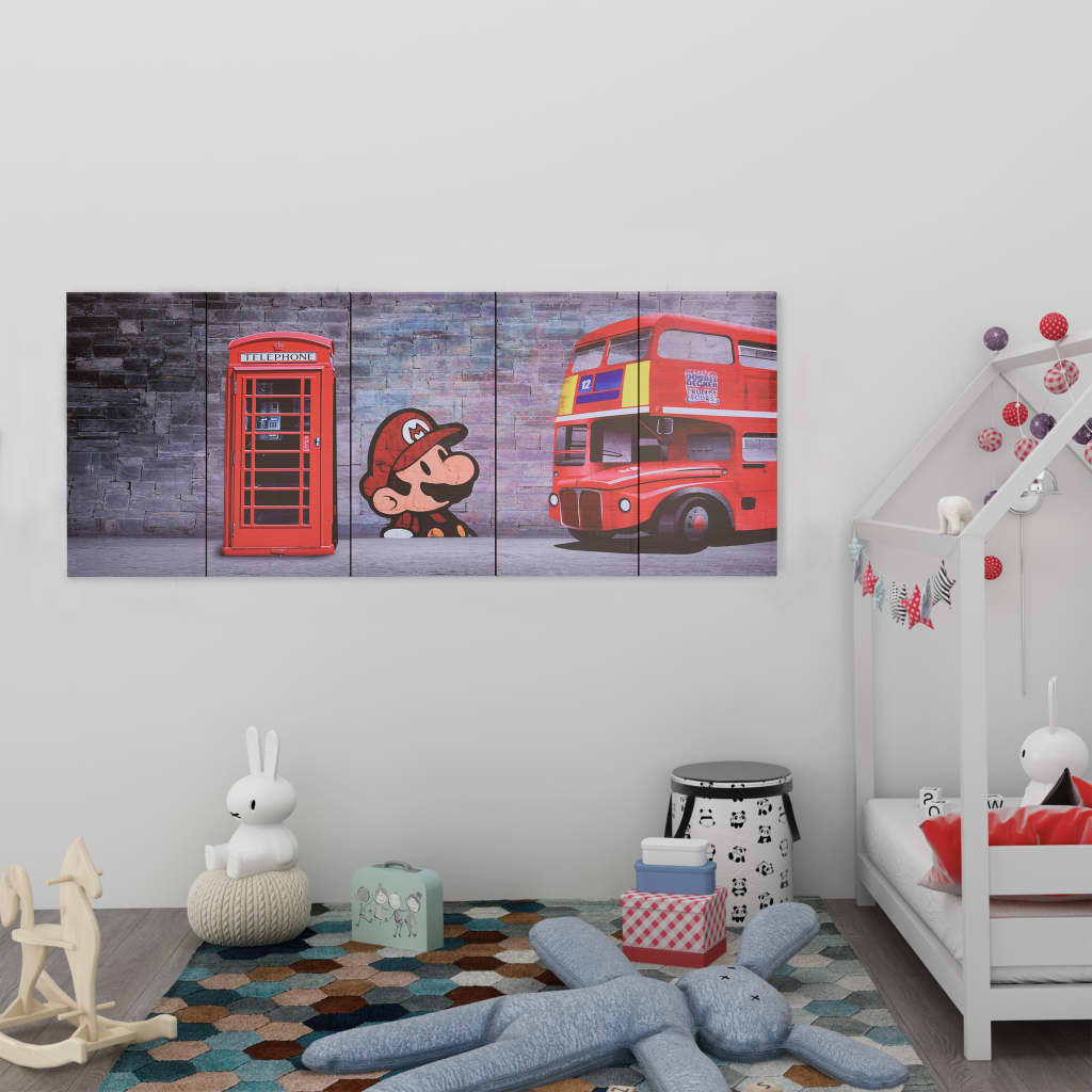 vidaXL Wandprintset bloemen in vaas 150x60 cm canvas meerkleurig - Aashly