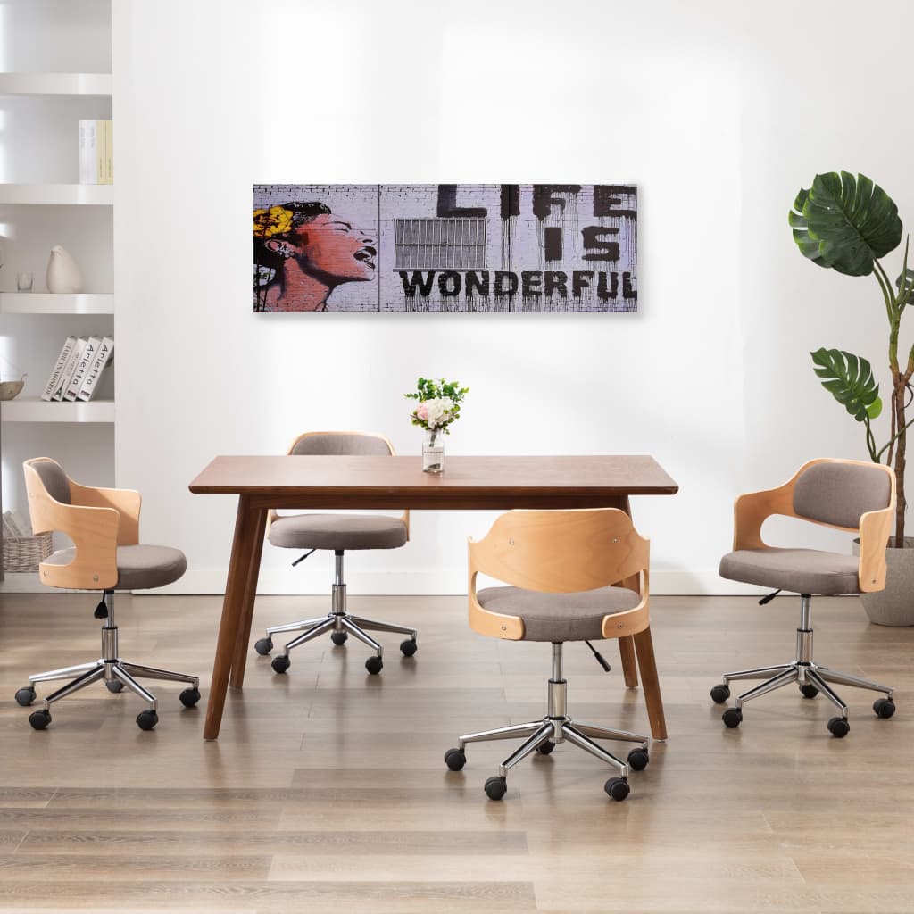 vidaXL Wandprintset bloemen in vaas 150x60 cm canvas meerkleurig - Aashly