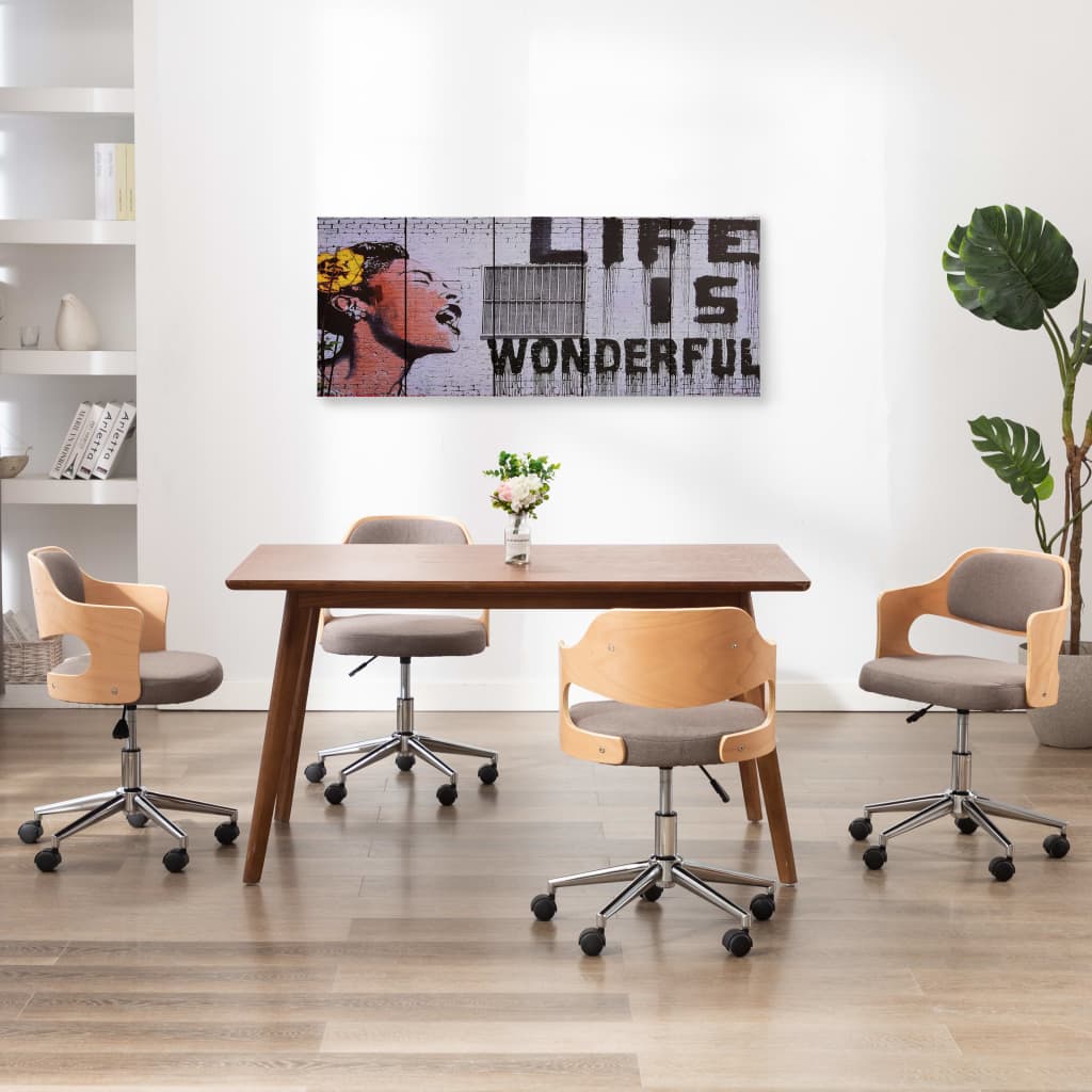 vidaXL Wandprintset bloemen in vaas 150x60 cm canvas meerkleurig - Aashly