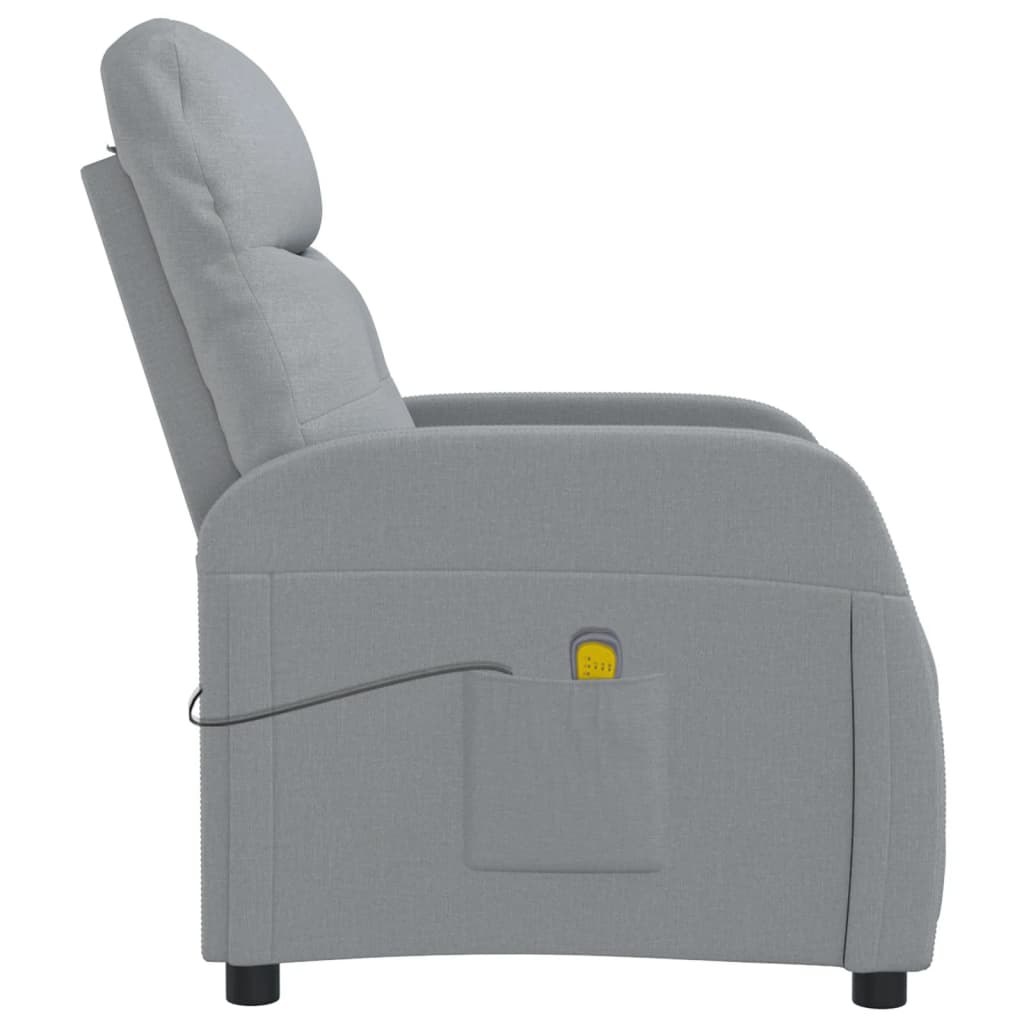 vidaXL Massagestoel stof lichtgrijs