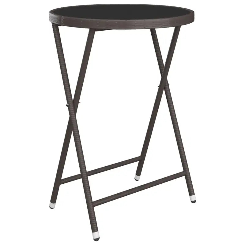 3-delige tuinbistroset met poly rattan en gehard glas voor buitenruimte - Tuinsets