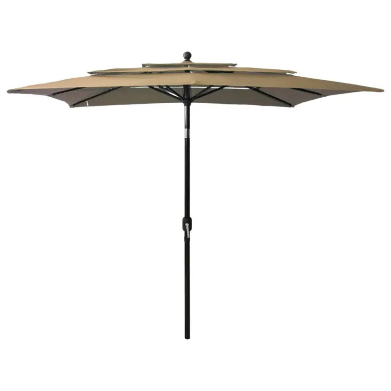3-Laagse parasol met gepoedercoat aluminium paal voor tuin en terras - Taupe / 2.5 x 2.5 m / 1 - Parasols