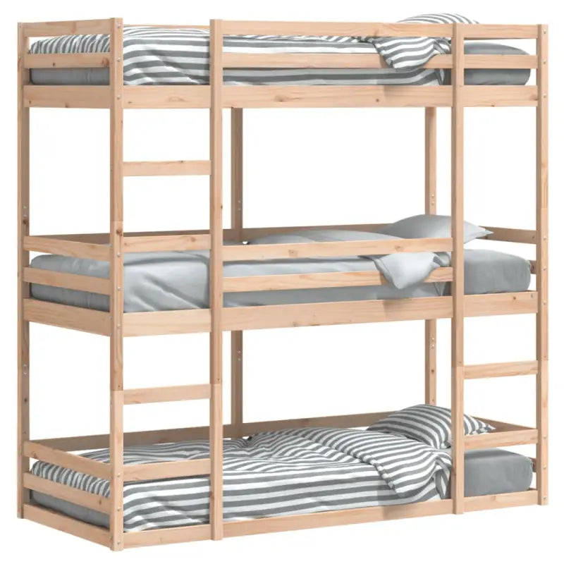 3 persoons stapelbed van massief grenenhout voor kleine kamers - Bedden & bedframes