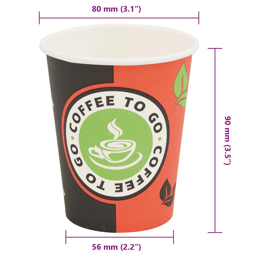 vidaXL Wegwerp koffiebekers papier 120 ml (4 oz) 1000 st - Aashly