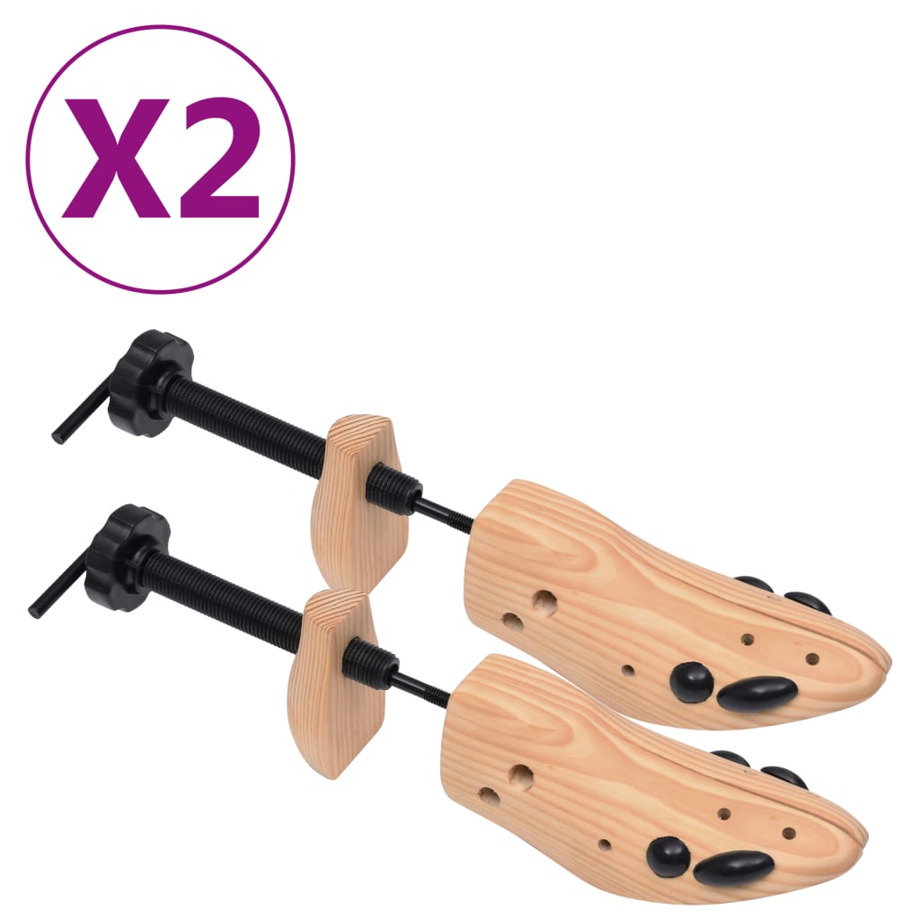 vidaXL Schoenspanners 2 paar maat 36-40 massief grenenhout - Aashly