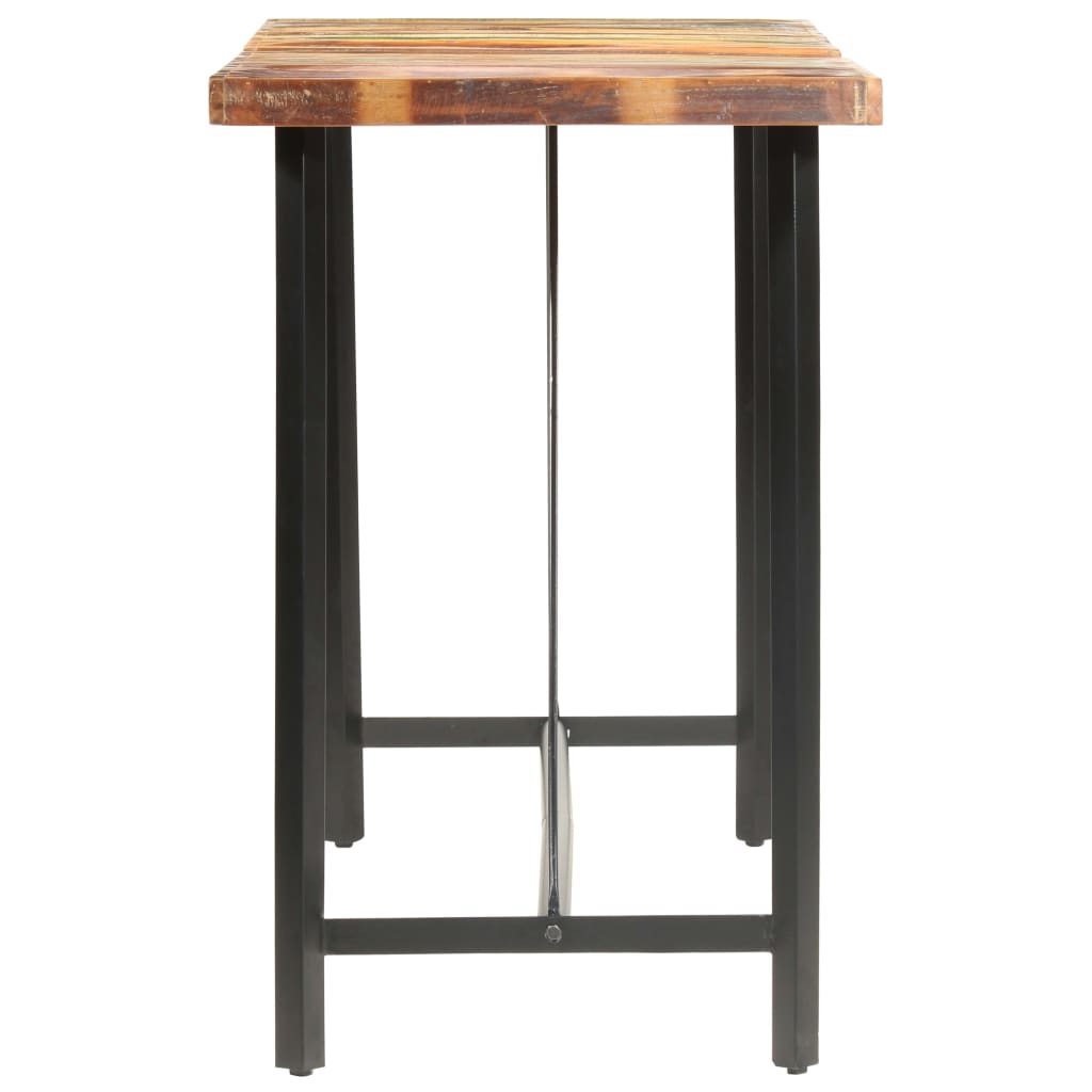 vidaXL 9-Piece Bar Set Solid Reclaimed Wood, Genuine Leather and Canvas