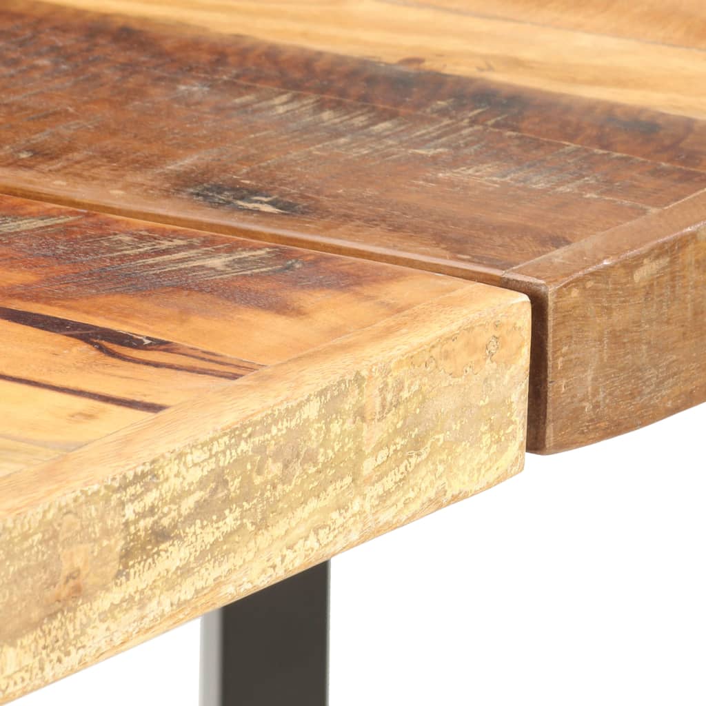 vidaXL 9-Piece Bar Set Solid Reclaimed Wood, Genuine Leather and Canvas