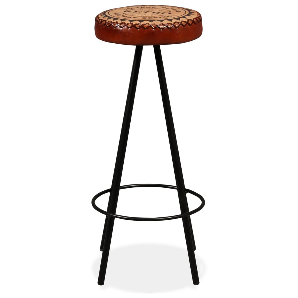 vidaXL 9-Piece Bar Set Solid Reclaimed Wood, Genuine Leather and Canvas