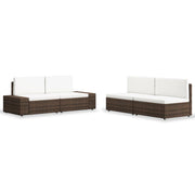 vidaXL 4-delige Loungeset poly rattan grijs