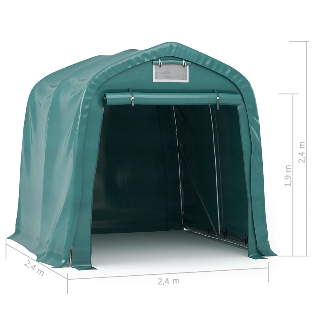 vidaXL Garagetent 2,4x2,4 m PVC groen - Aashly