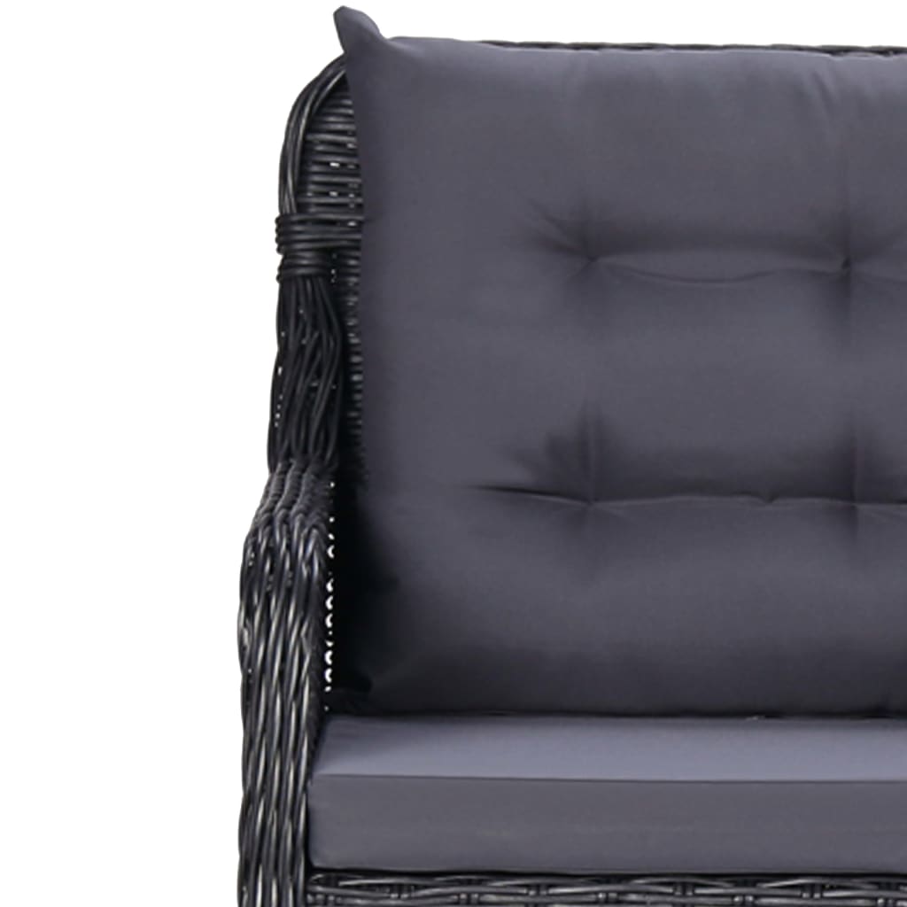 vidaXL 11-delige Tuinset poly rattan zwart