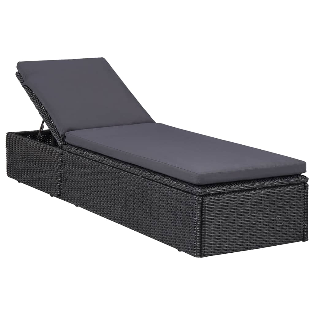 vidaXL 11-delige Tuinset poly rattan zwart