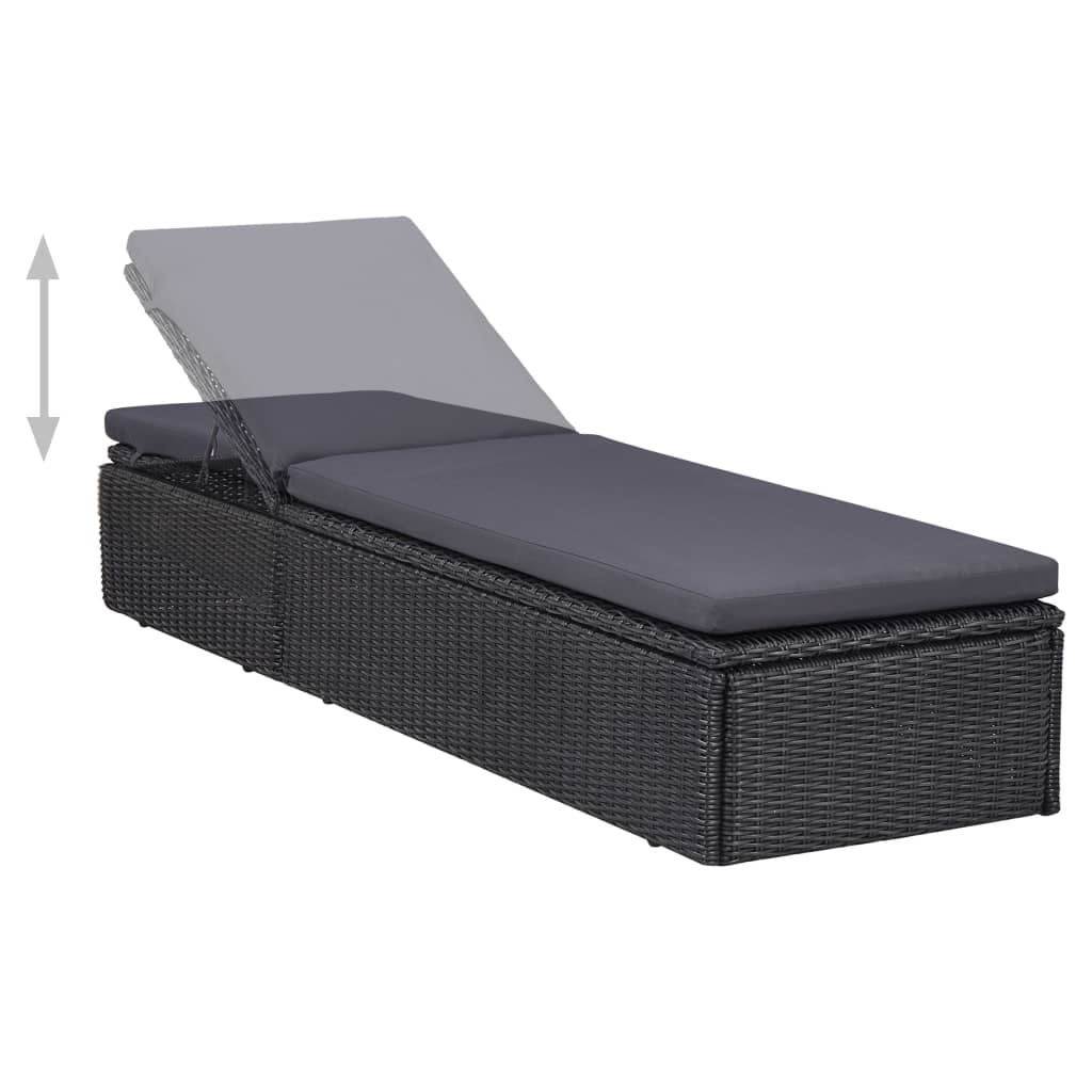vidaXL 11-delige Tuinset poly rattan zwart