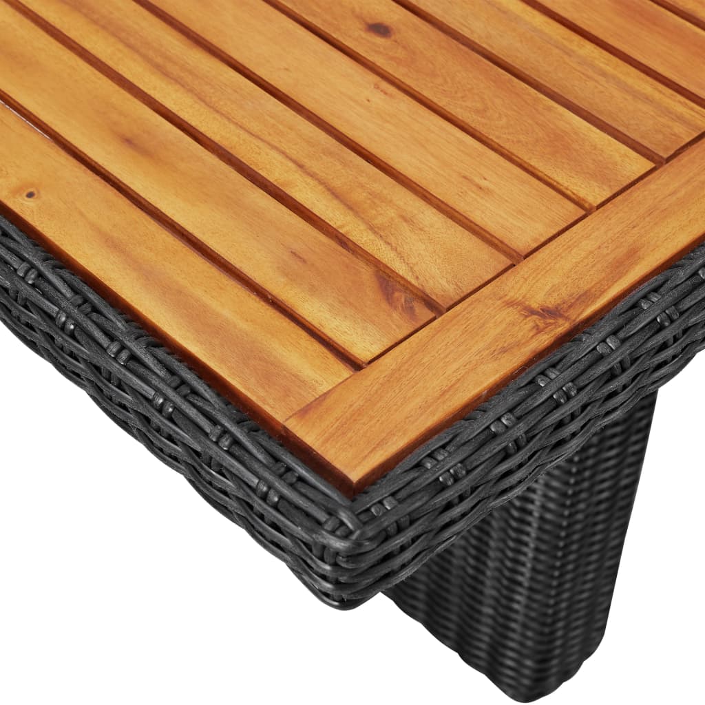 vidaXL 11-delige Tuinset poly rattan zwart