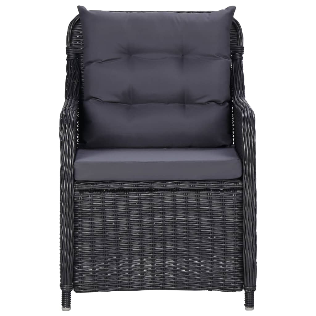 vidaXL 11-delige Tuinset poly rattan zwart