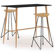 vidaXL 3-delige Barset zwart