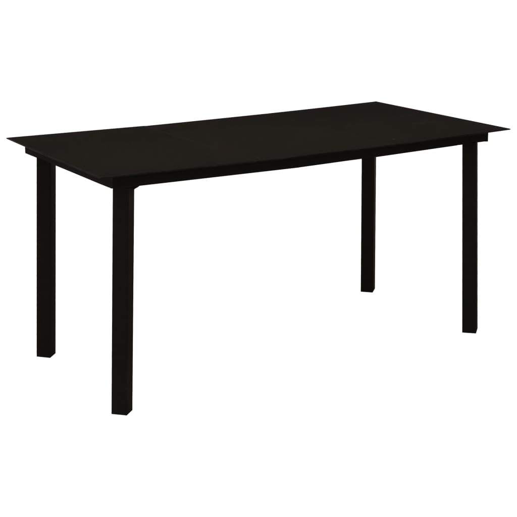 vidaXL 7-delige Tuinset PVC-rattan zwart