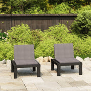 vidaXL Loungestoelen 2 st met kussens kunststof grijs - Aashly