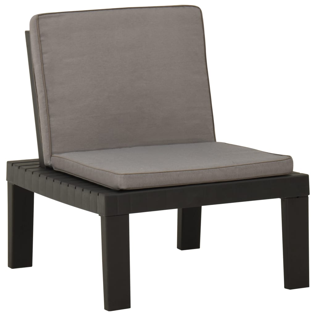vidaXL Loungestoelen 2 st met kussens kunststof grijs - Aashly
