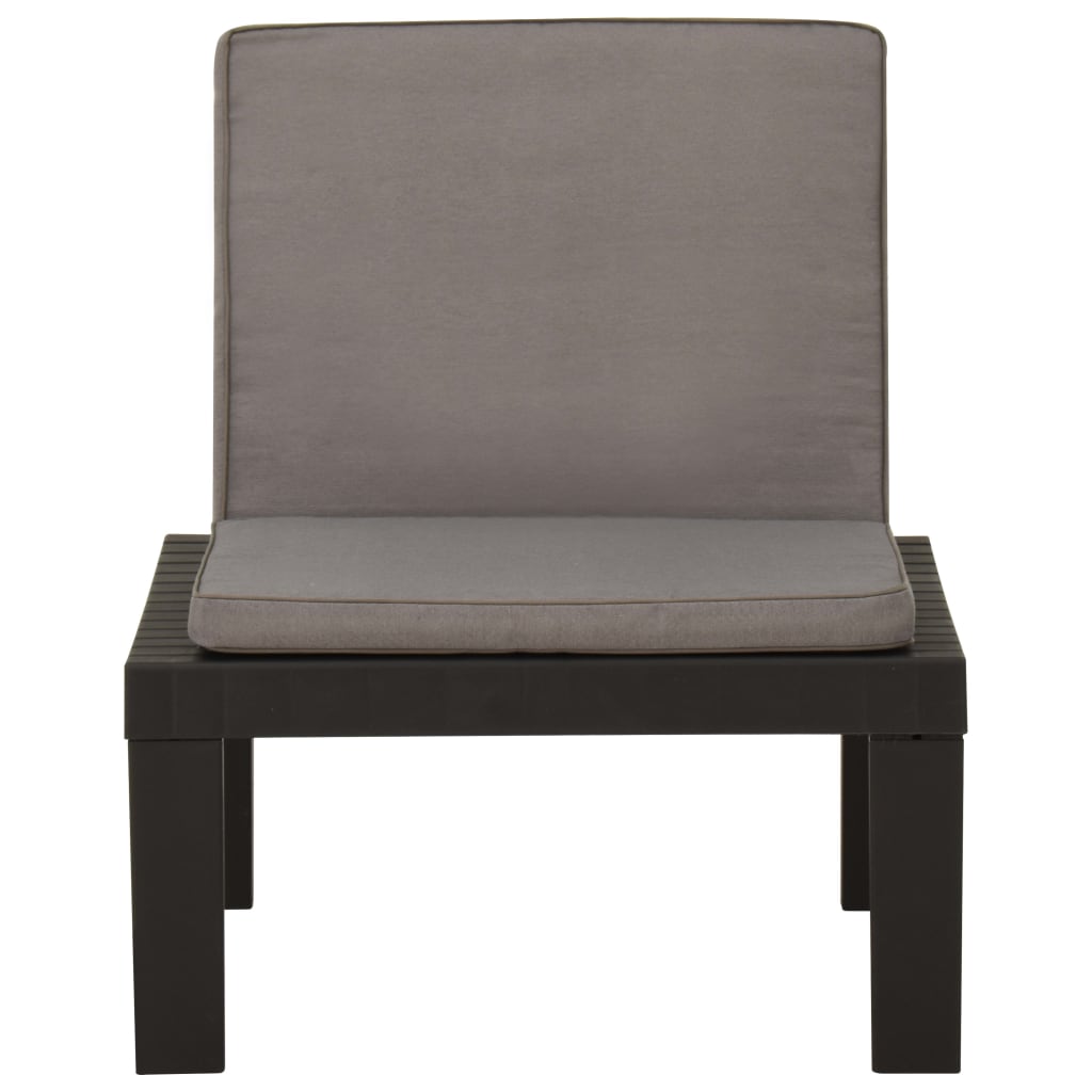 vidaXL Loungestoelen 2 st met kussens kunststof grijs - Aashly
