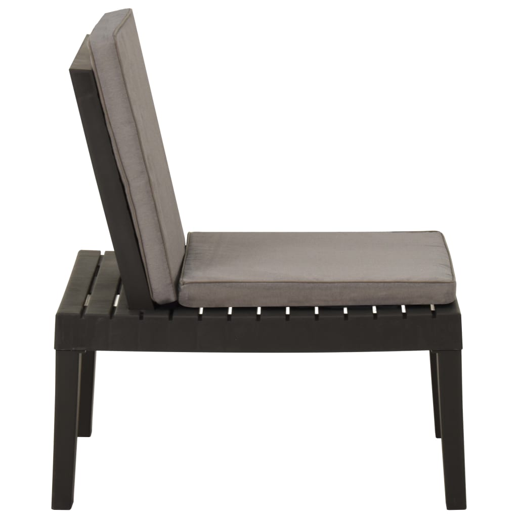 vidaXL Loungestoelen 2 st met kussens kunststof grijs - Aashly