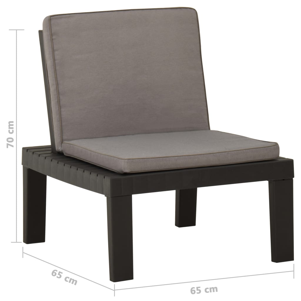 vidaXL Loungestoelen 2 st met kussens kunststof grijs - Aashly