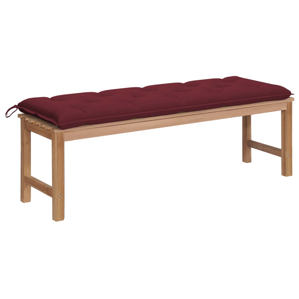 vidaXL Tuinbank met antracietkleurig kussen 150 cm massief teakhout