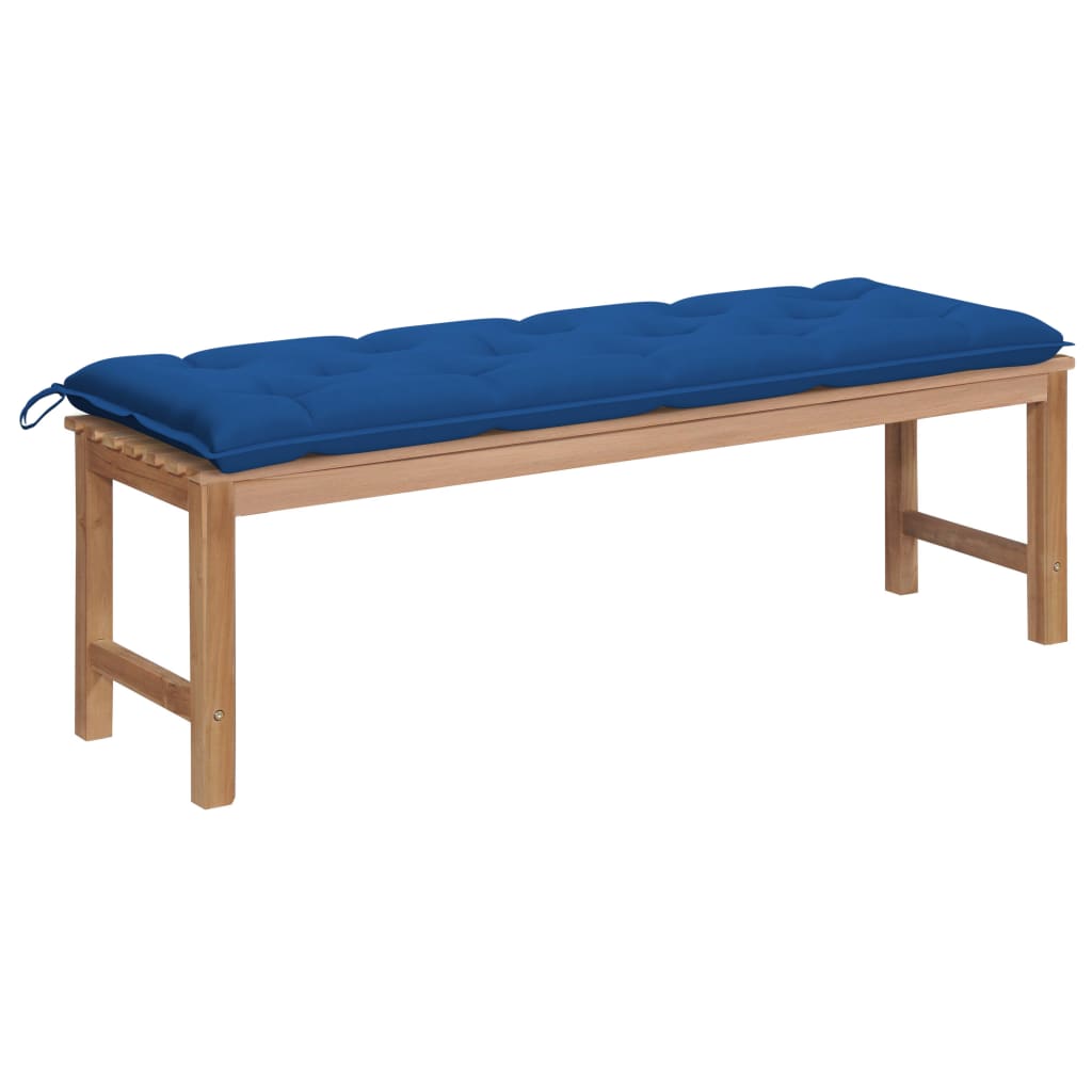 vidaXL Tuinbank met antracietkleurig kussen 150 cm massief teakhout