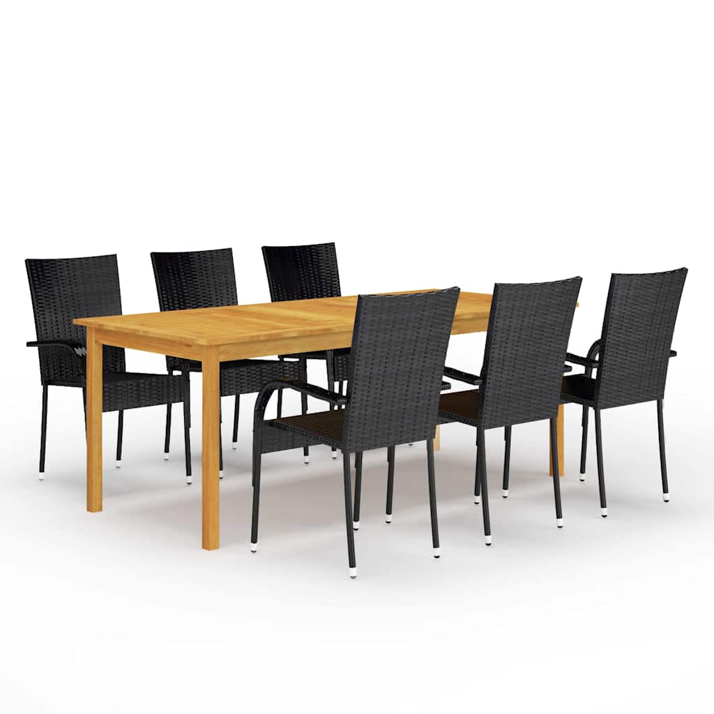 vidaXL 7-delige Tuinset zwart