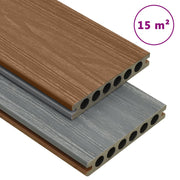 vidaXL Terrasplanken met accessoires 35 m² 4 m HKC bruin en grijs
