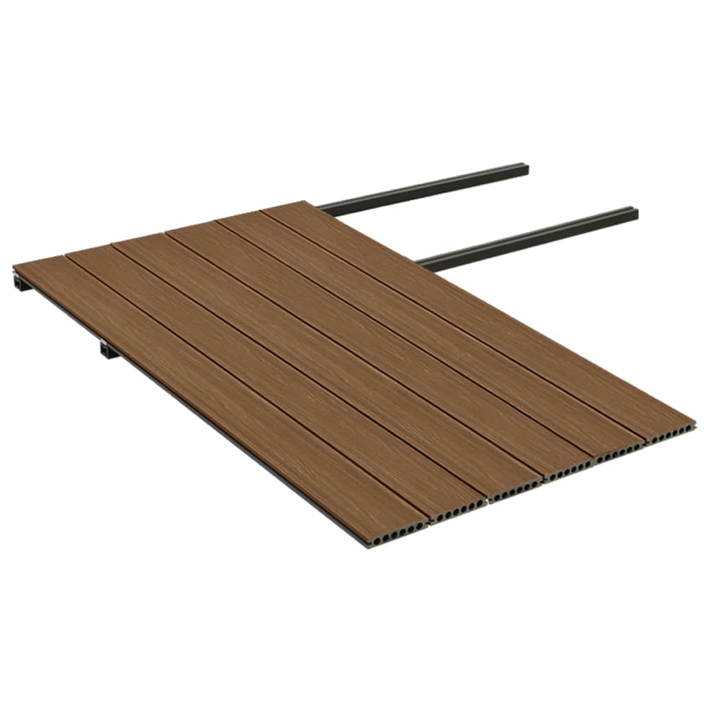 vidaXL Terrasplanken met accessoires 35 m² 4 m HKC bruin en grijs