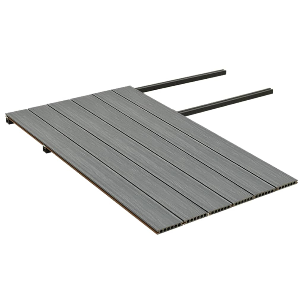 vidaXL Terrasplanken met accessoires 35 m² 4 m HKC bruin en grijs