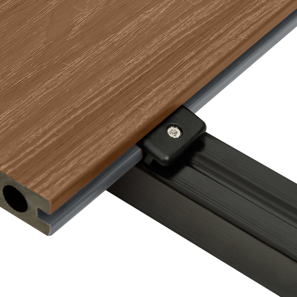 vidaXL Terrasplanken met accessoires 35 m² 4 m HKC bruin en grijs