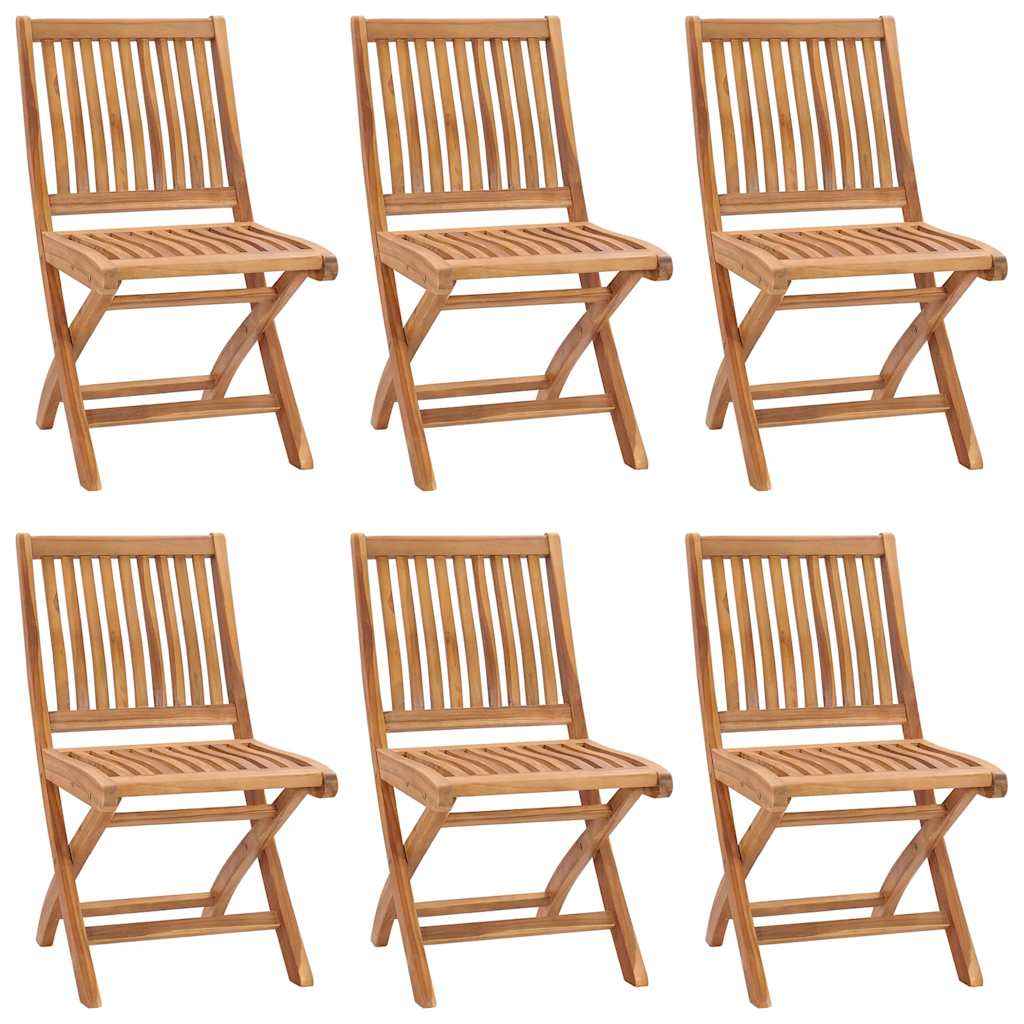 vidaXL Tuinstoelen 6 st inklapbaar massief teakhout